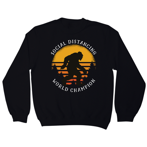 Social distancing bigfoot sweatshirt Black