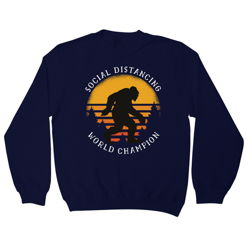 Social distancing bigfoot sweatshirt Navy