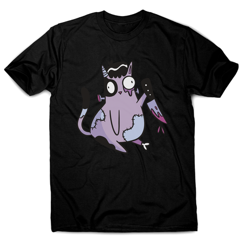 Spooky zombie cat men's t-shirt Black