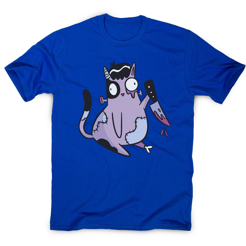 Spooky zombie cat men's t-shirt Blue