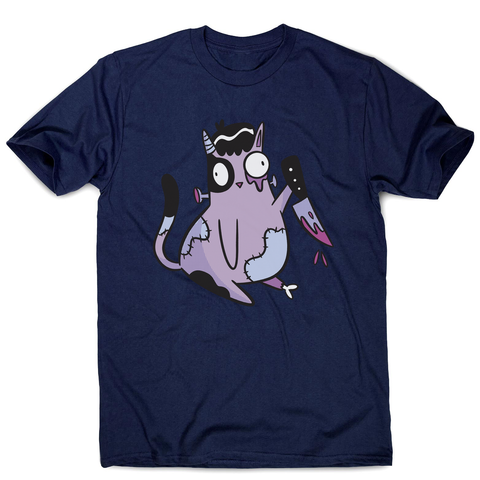 Spooky zombie cat men's t-shirt Navy