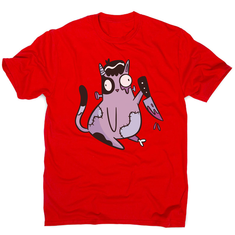 Spooky zombie cat men's t-shirt Red