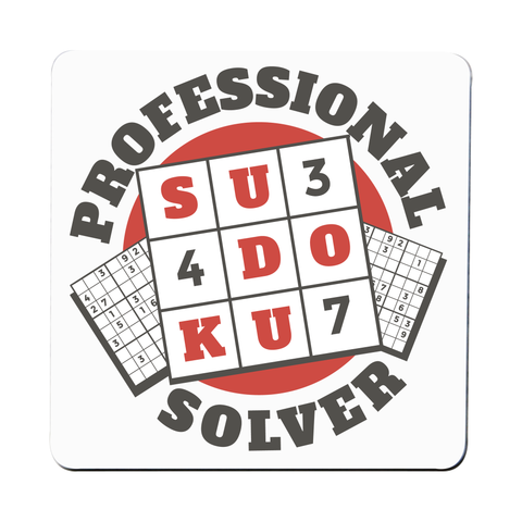 Sudoku hobby badge coaster drink mat Set of 1