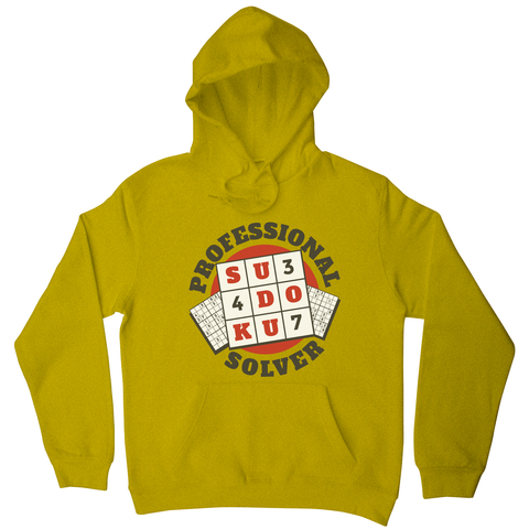 Sudoku hobby badge hoodie Yellow