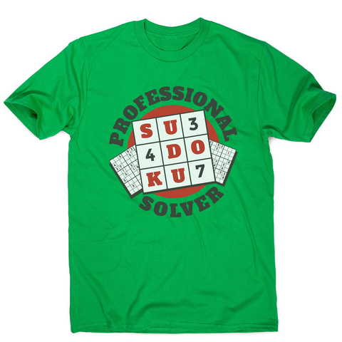 Sudoku hobby badge men's t-shirt Green