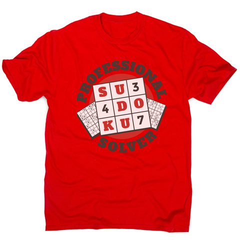 Sudoku hobby badge men's t-shirt Red
