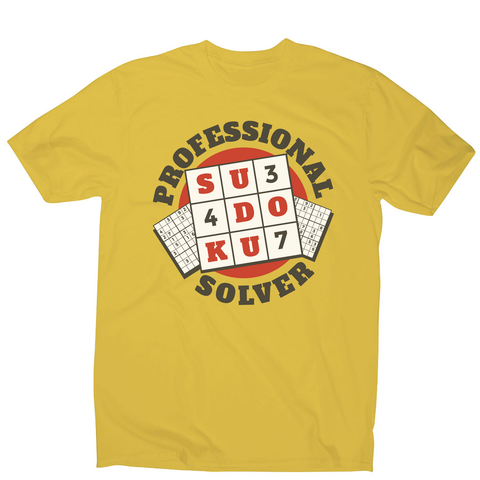 Sudoku hobby badge men's t-shirt Yellow