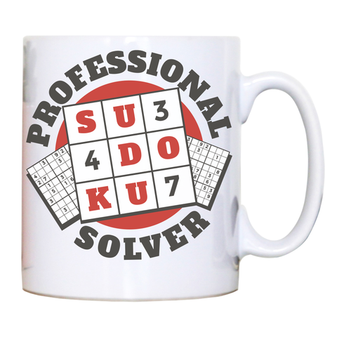 Sudoku hobby badge mug coffee tea cup White