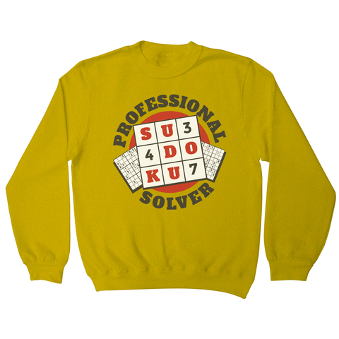 Sudoku hobby badge sweatshirt Yellow