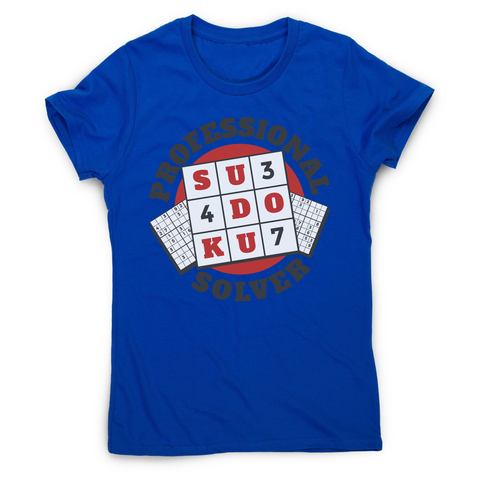 Sudoku hobby badge women's t-shirt Blue
