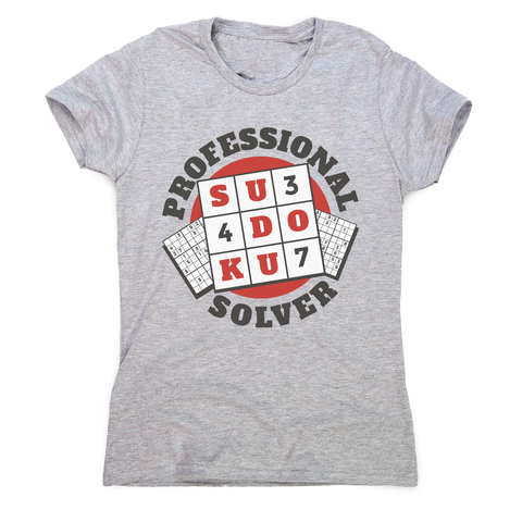 Sudoku hobby badge women's t-shirt Grey