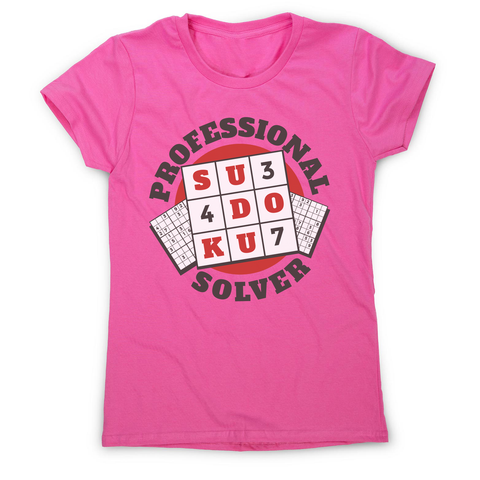 Sudoku hobby badge women's t-shirt Pink