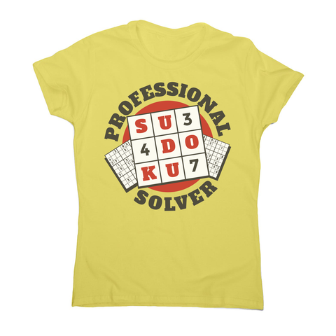 Sudoku hobby badge women's t-shirt Yellow