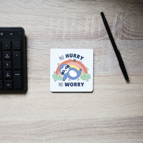 Sweet sloth quote coaster drink mat Set of 2