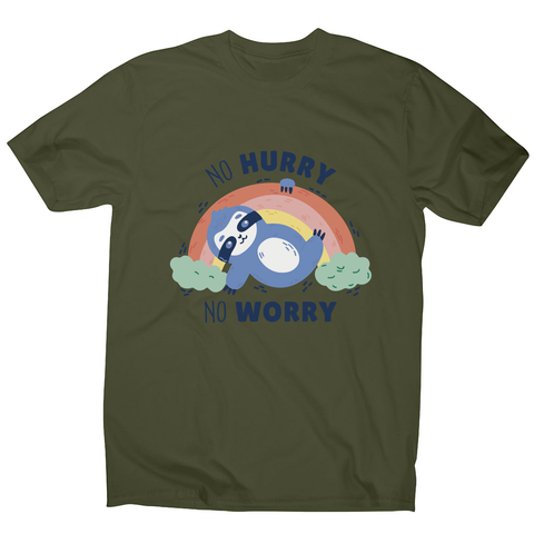 Sweet sloth quote men's t-shirt Military Green