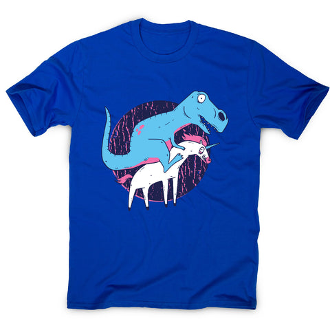 T-rex riding unicorn - men's funny premium t-shirt - Graphic Gear