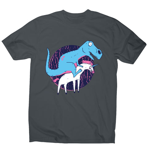 T-rex riding unicorn - men's funny premium t-shirt - Graphic Gear