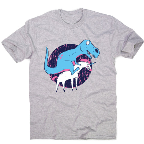 T-rex riding unicorn - men's funny premium t-shirt - Graphic Gear