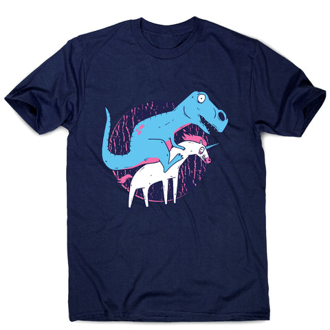 T-rex riding unicorn - men's funny premium t-shirt - Graphic Gear