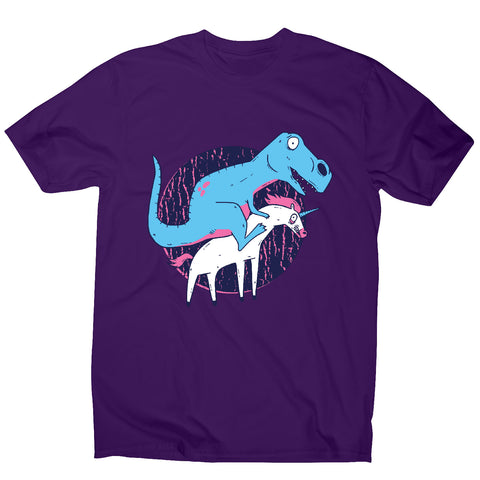 T-rex riding unicorn - men's funny premium t-shirt - Graphic Gear