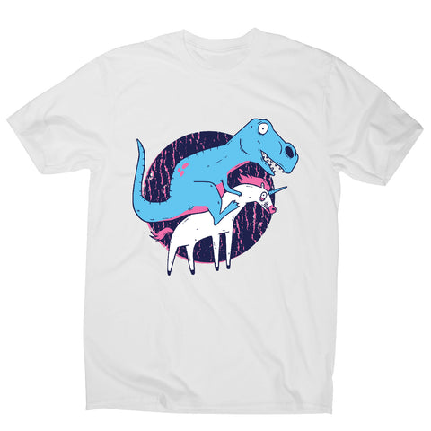 T-rex riding unicorn - men's funny premium t-shirt - Graphic Gear