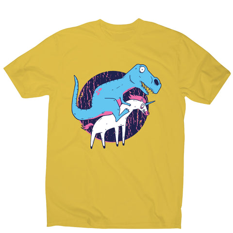 T-rex riding unicorn - men's funny premium t-shirt - Graphic Gear