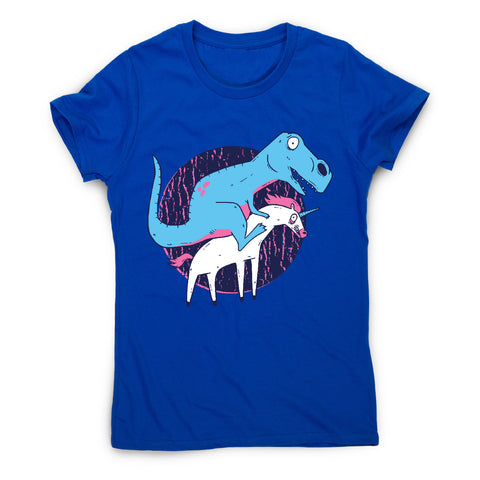 T-rex riding unicorn - women's funny premium t-shirt - Graphic Gear