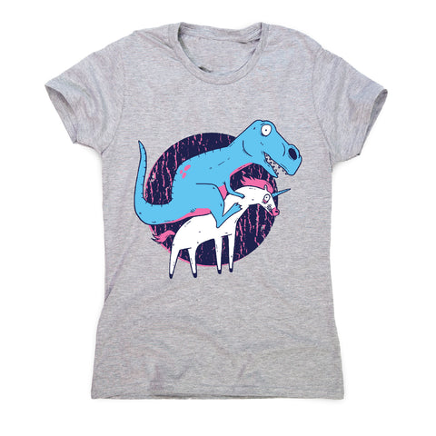 T-rex riding unicorn - women's funny premium t-shirt - Graphic Gear