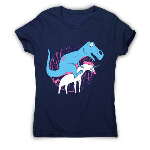 T-rex riding unicorn - women's funny premium t-shirt - Graphic Gear