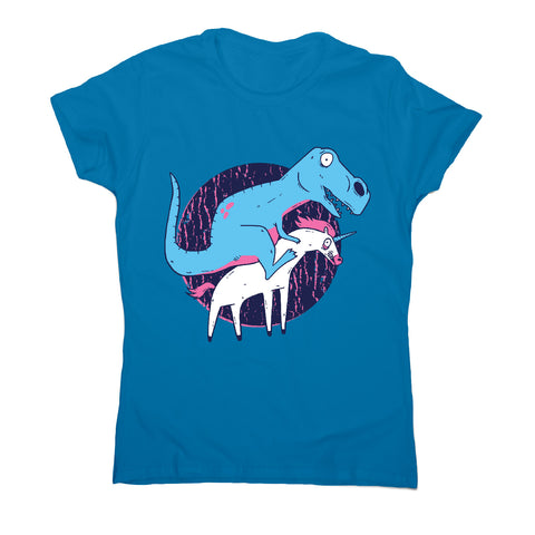 T-rex riding unicorn - women's funny premium t-shirt - Graphic Gear