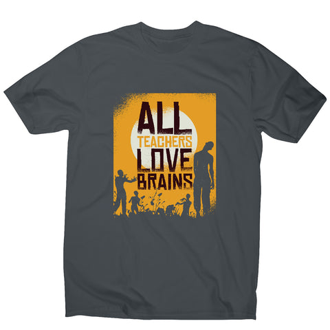 Teacher loves brains zombie halloween - men's t-shirt - Graphic Gear