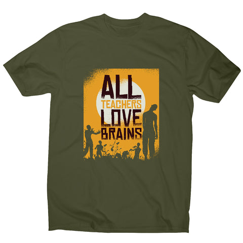 Teacher loves brains zombie halloween - men's t-shirt - Graphic Gear