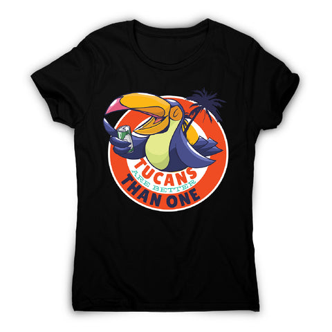 Tucan drinking beer - women's funny premium t-shirt - Graphic Gear