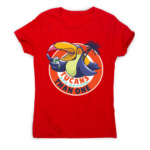 Tucan drinking beer - women's funny premium t-shirt - Graphic Gear