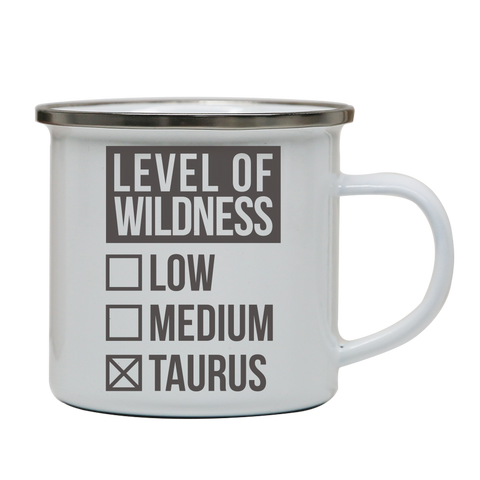 Taurus sign zodiac wild enamel camping mug White