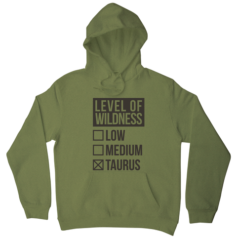 Taurus sign zodiac wild hoodie Olive Green