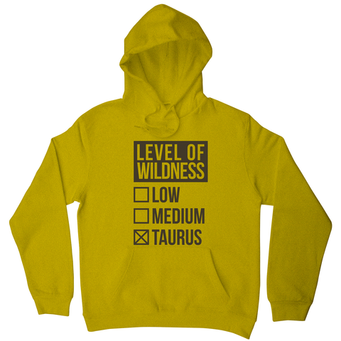 Taurus sign zodiac wild hoodie Yellow