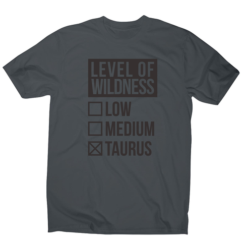 Taurus sign zodiac wild men's t-shirt Charcoal