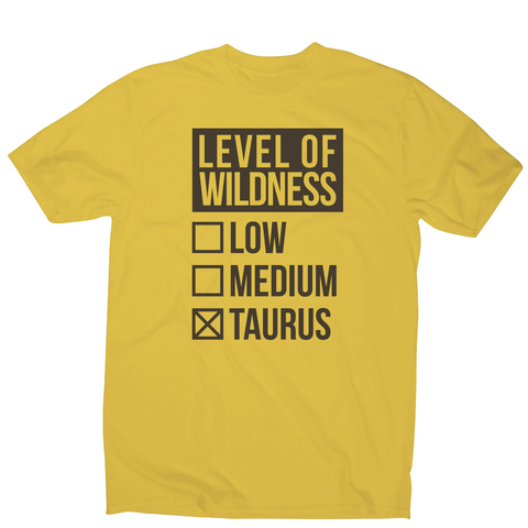 Taurus sign zodiac wild men's t-shirt Yellow