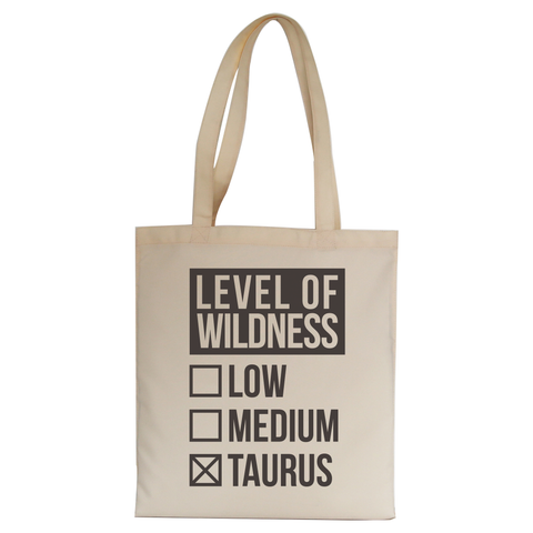 Taurus sign zodiac wild tote bag canvas shopping Natural