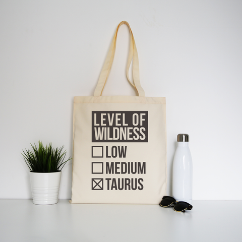 Taurus sign zodiac wild tote bag canvas shopping Natural