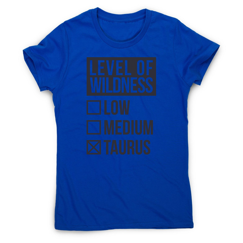 Taurus sign zodiac wild women's t-shirt Blue