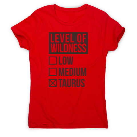 Taurus sign zodiac wild women's t-shirt Red
