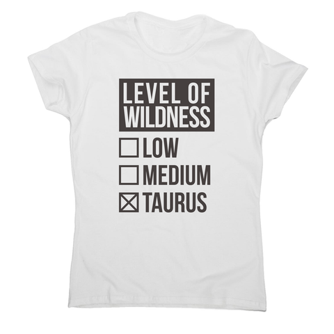 Taurus sign zodiac wild women's t-shirt White
