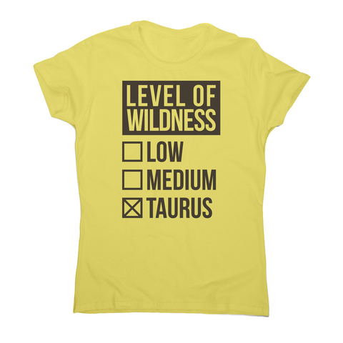 Taurus sign zodiac wild women's t-shirt Yellow