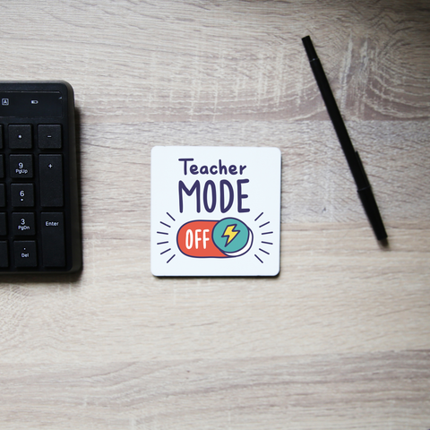 Teacher mode on education coaster drink mat Set of 2