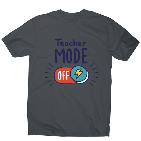 Teacher mode on education men's t-shirt Charcoal