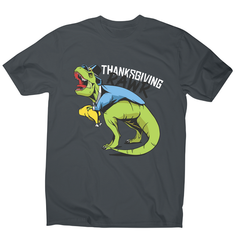 Thanksgiving dinosaur funny design t-shirt men's - Graphic Gear