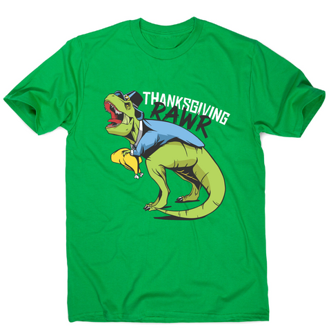 Thanksgiving dinosaur funny design t-shirt men's - Graphic Gear