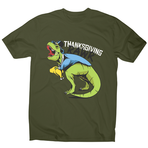 Thanksgiving dinosaur funny design t-shirt men's - Graphic Gear